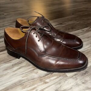 Cole Haan City Dress Shoes Men's 12 M Dark Brown Leather Lace Up Square Toe